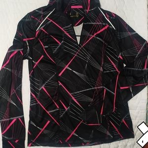 Xersion Black Pink Active Athletic Zipper Top